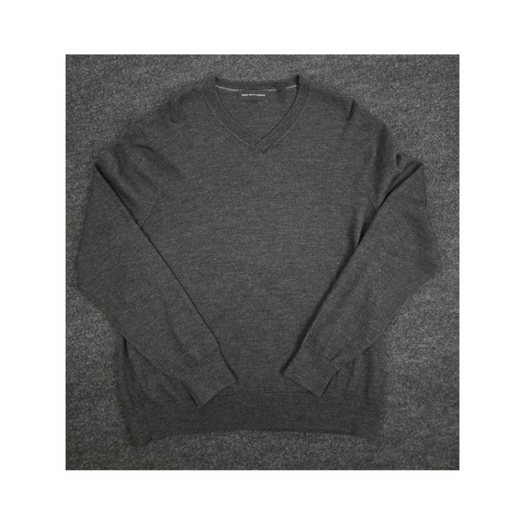 Saks Fifth Avenue Other - Saks Fifth Avenue Wool Charcoal Gray V Neck Men's Lightweight Sweater Size XXL